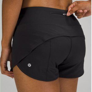 Lululemon Black Speed Up Mid-Rise Lined Short 4"